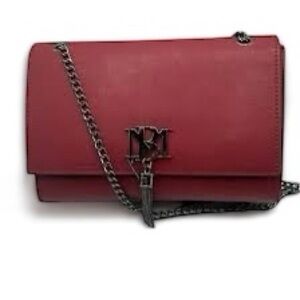 NWT Badgley Mischka Red Metal Crossbody Bag